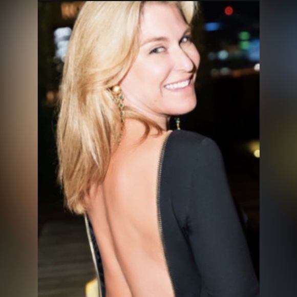 TOM FORD Famous Zipper Open Back Dress - BLACK with GOLD Zipper - Picture 5 of 13